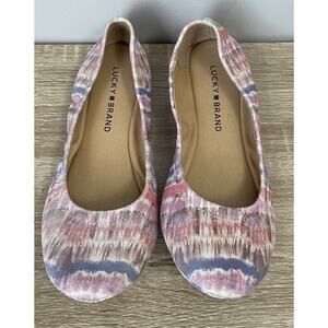 Lucky Brand Women’s Tie Dye Pink Purple Ballet Flats Shoes Slip-On EUC Size 6